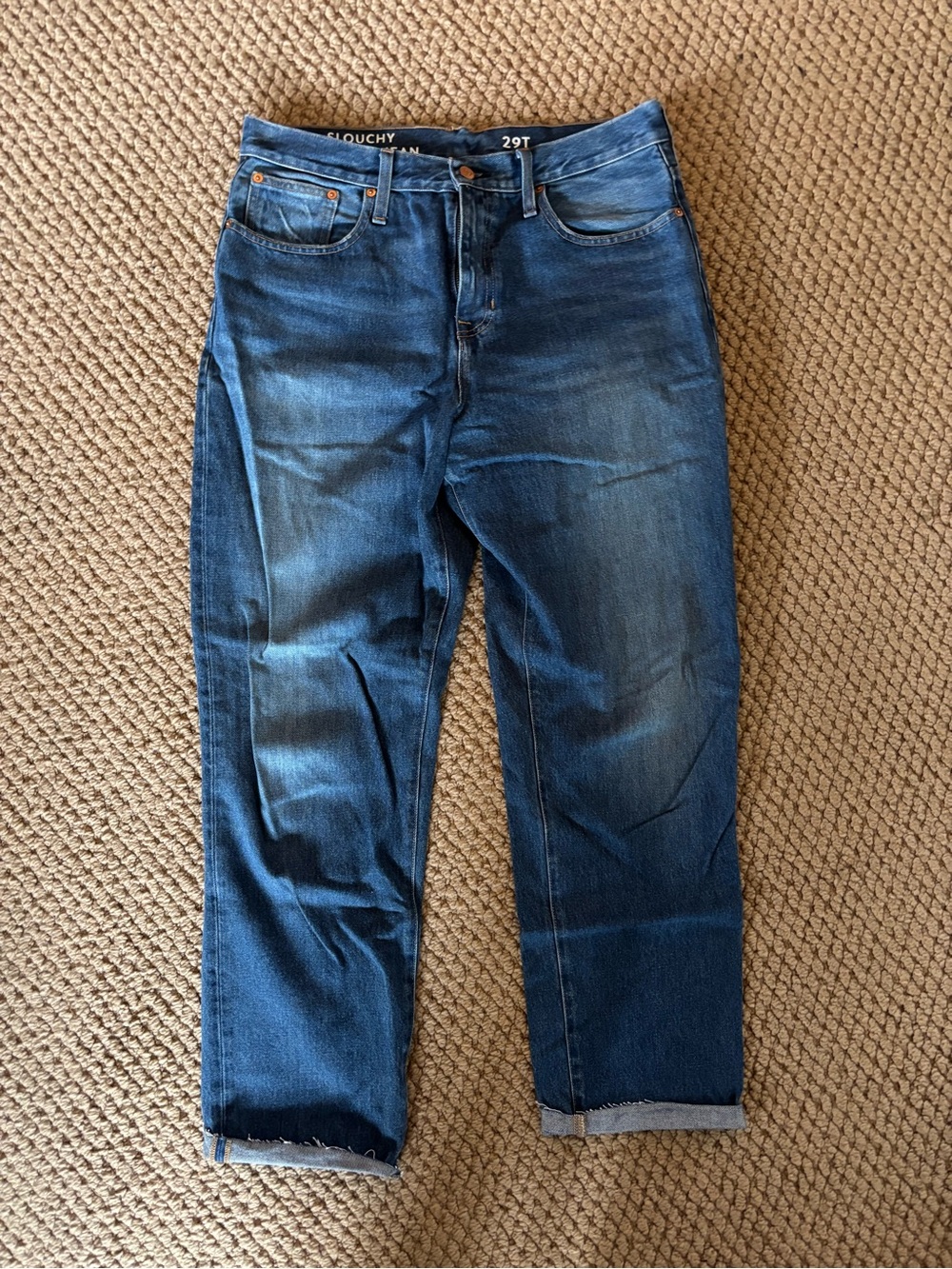 J. Crew Women's Slouchy Straight-Leg Jeans in Medium Blue Wash 29T